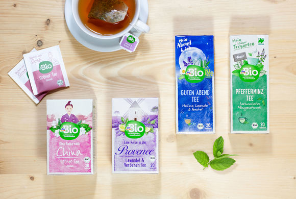dm drogerie Markt Drugstore protects dmBio Tea with Mayr-Melnhof FOODBOARD™ packaging